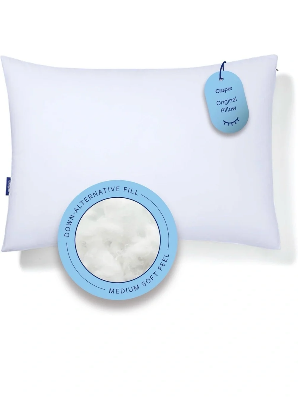 Casper Sleep Original Pillow, Standard Size – Medium Soft Feel, Down-Alternative